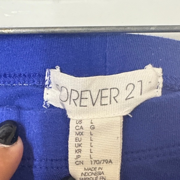 Forever 21 Royal Blue Leggings capri size large - Picture 2 of 6